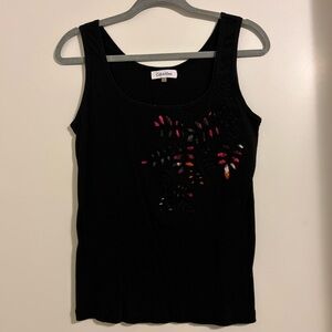 Calvin Klein Black Tank Top with Vibrant Accents